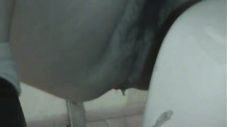 Sexy big booty lady squats and poops