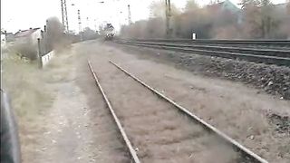 Shitting and pissing on train track