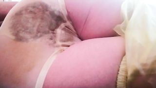 Showing her transparent poop filled panty