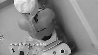 Girl squats and takes a huge shit in a bathtub