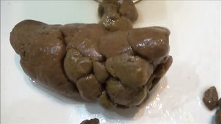 Sexy hot girl drops mussy poop