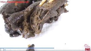 Naughty cheeky Japanese lady constipated poop