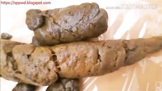 Young Asian girl and her massive shit