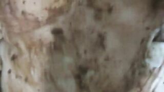 She loves masturbating with her fresh shit