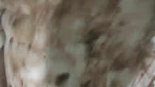 She loves masturbating with her fresh shit
