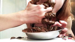 Eating cake and shit together