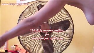 MILF in sexy lingerie masturbates while pooping