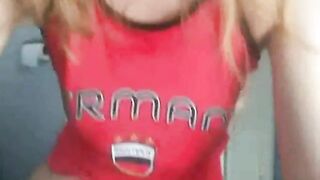 Cute blonde girl and her pooping ass