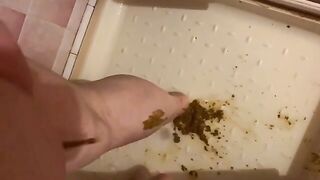 Sexy lady and her dirty messy poop