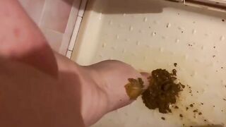 Sexy lady and her dirty messy poop