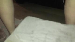 Big booty lady pooping in the container