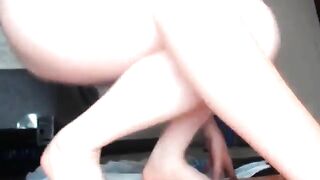 Gorgeous hairy teen chick pooping nice load