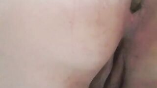 Chubby fat pussy lady pissing and pooping in closeup
