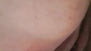 Chubby fat pussy lady pissing and pooping in closeup