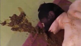 Kinky curvy girl and her poop loving slave