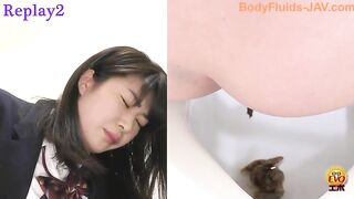 Hairy pussy hot Japanese lady pooping