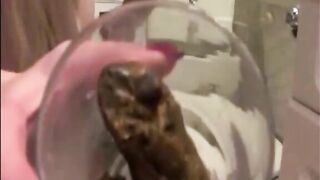 Hot poop in glass