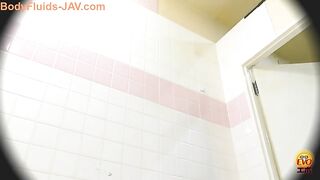 Amazing brunette Jap slut poops thick hard load