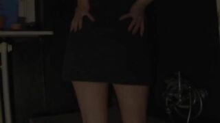 Stand pose hot pooping blonde