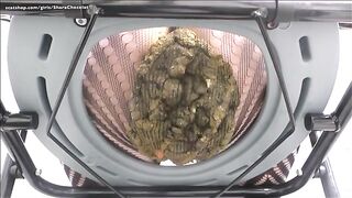 Lady in fishnet poops heavily