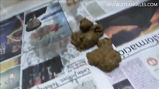 Gorgeous dark black asshole and hot poop