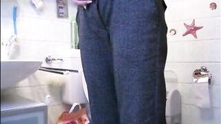 Nice blonde shitting big fresh load