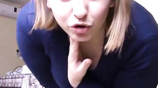 Gorgeous blonde girl panty poop