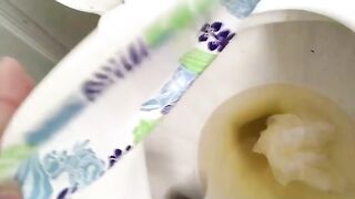 Chubby big booty chick pooping on the plate