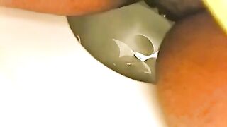 Ebony Scat Goddess Closeup Poop View