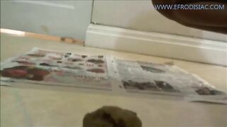 Juicy fat ass ebony floor dump