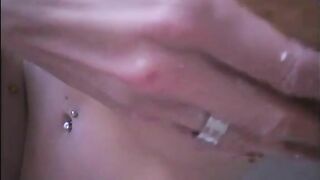 Girl shit in the shower while finger banging