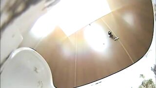 Japanese teen with hairy pussy caught pooping