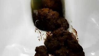 Hot blonde doll poops