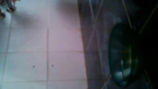 Amateur wife caught pooping in the toilet