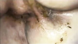 Lucky dude banging pooping tight asshole