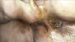 Lucky dude banging pooping tight asshole