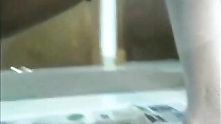 Sexy Latina teen with big booty teasing and pooping