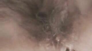 Lovely hairy pussy lady pissing and pooping