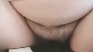 Lovely hairy pussy lady pissing and pooping