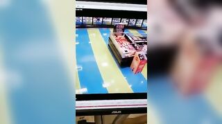 CCTV caught amateur lady pooping in the super store