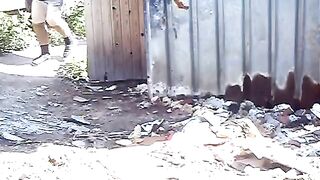 Granny piss and poop outdoor