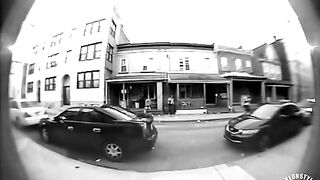 Pooping behind the car in the public