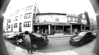 Pooping behind the car in the public