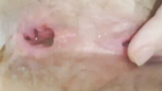 Closeup of beautiful pooping butt hole