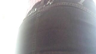 Pooping her plastic see through panties