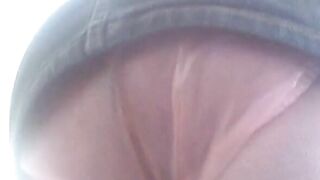 Pooping her plastic see through panties