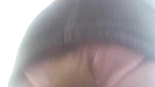 Pooping her plastic see through panties