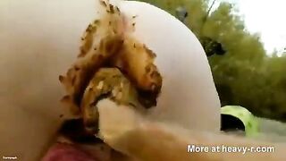 Fisting her pooping booty hole