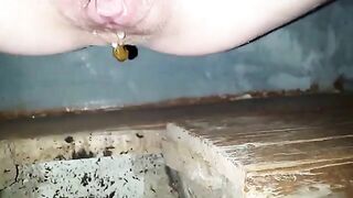 Pooping and shitting in dirty toilet