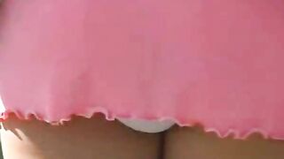 Young babe panty poops in the public